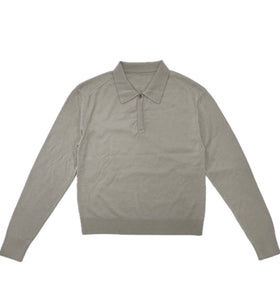 wool collar knit, light khaki