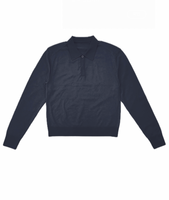 wool collar knit, navy - Image 1