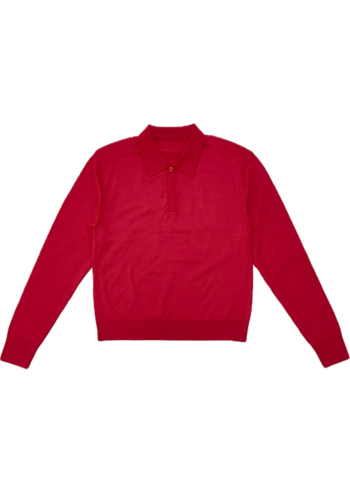 wool collar knit, red