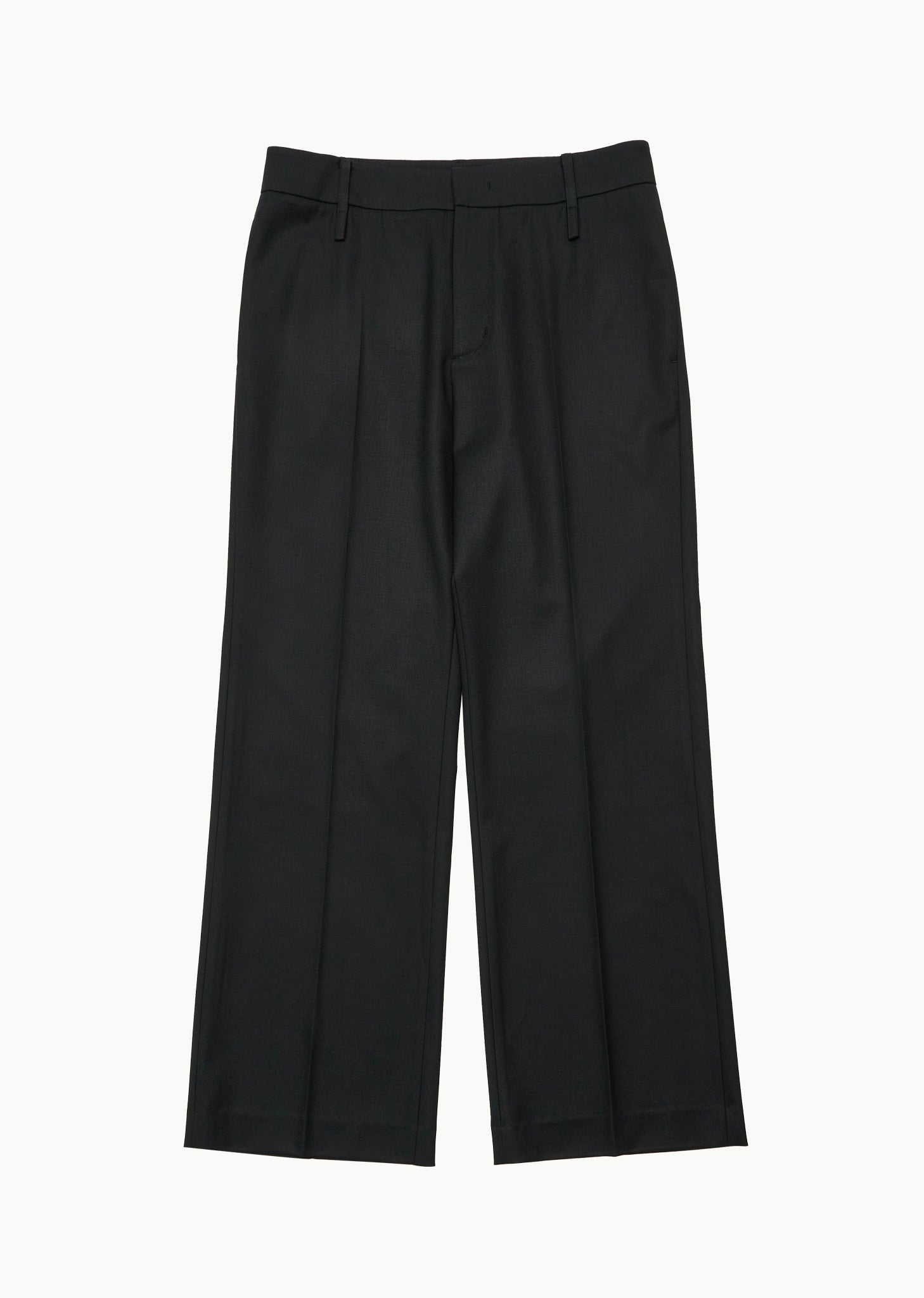 men's wool flared pants, black