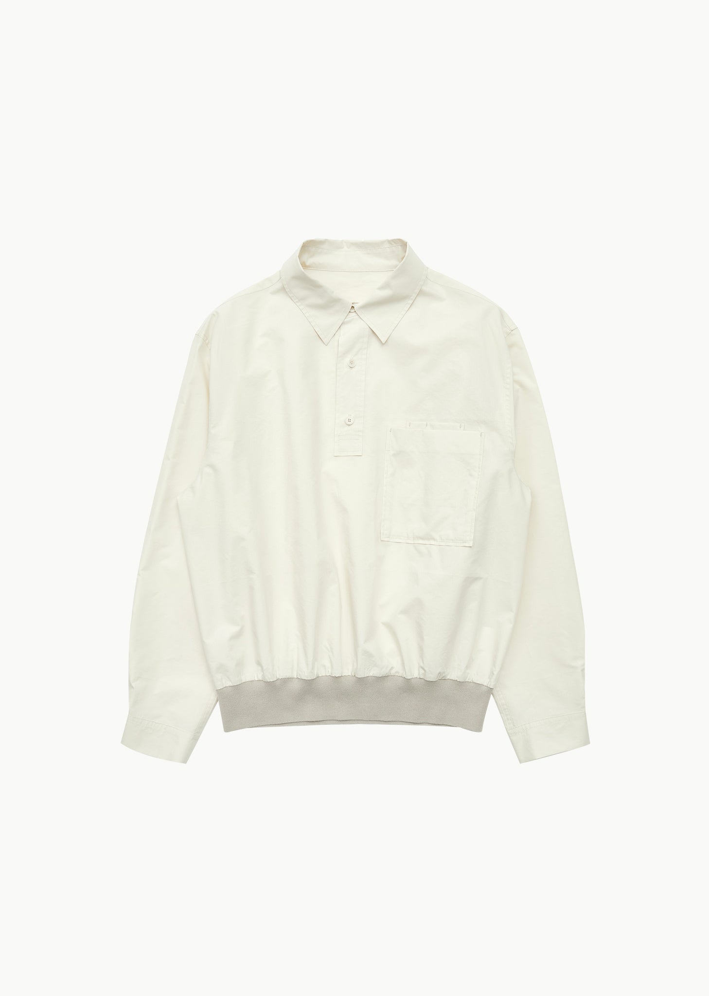 pocket pullover shirt, ivory