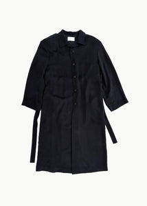 cupro oversize trench coat, black