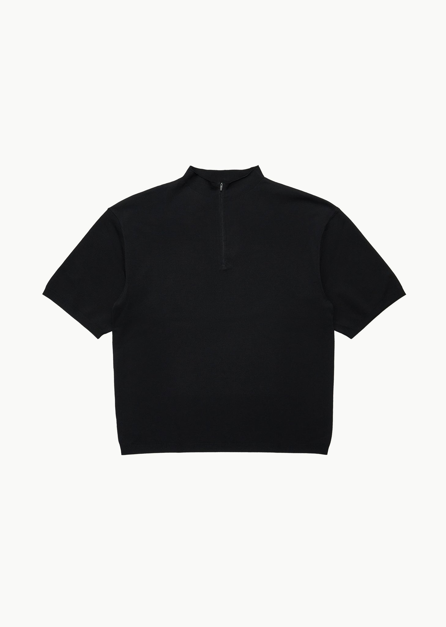 half zip-up knit, black