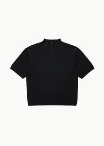 half zip-up knit, black