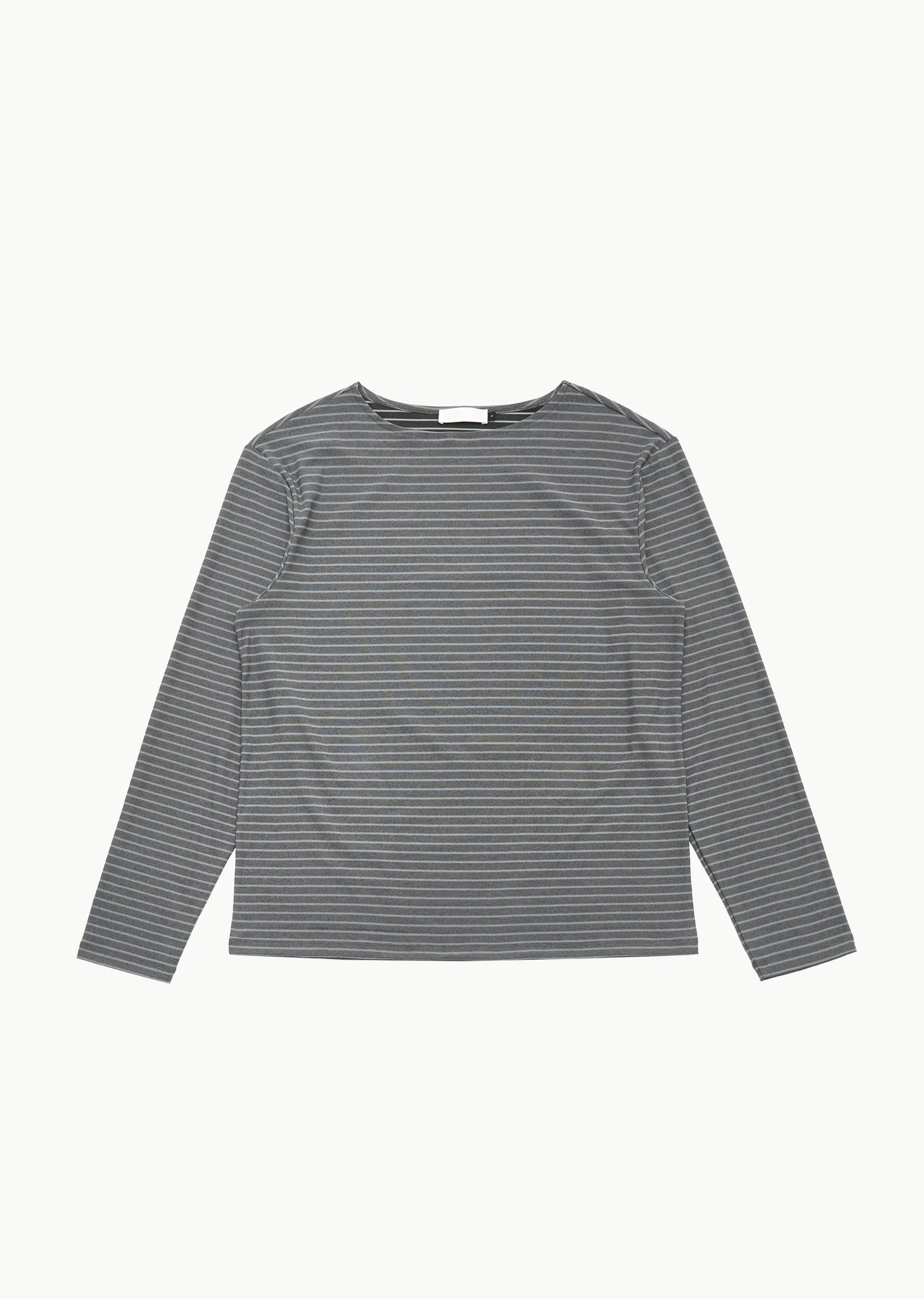 stripe boat neck long sleeve, grey