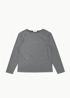 stripe boat neck long sleeve, grey - Image 1