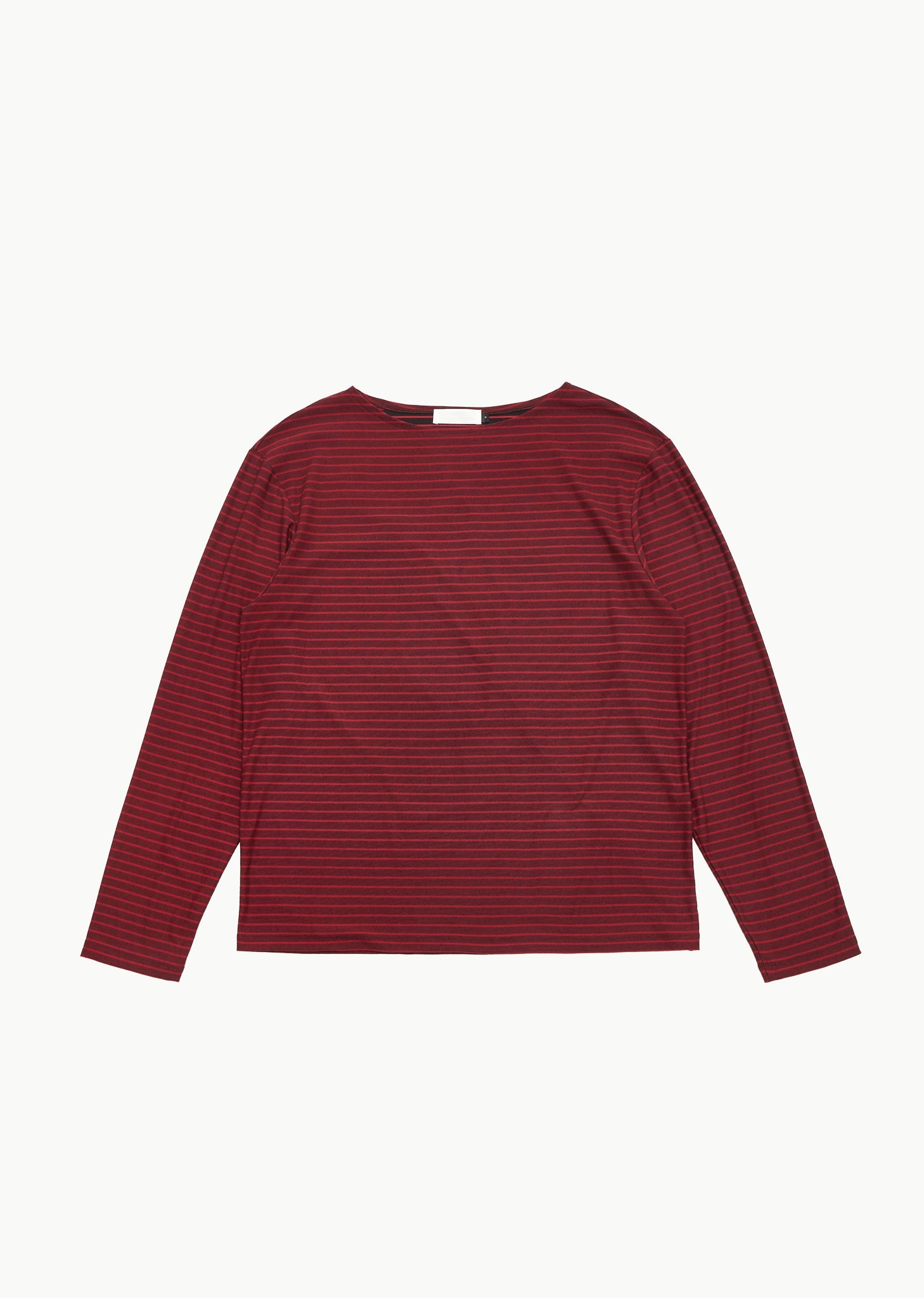 stripe boat neck long sleeve, red