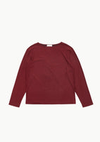 stripe boat neck long sleeve, red - Image 1