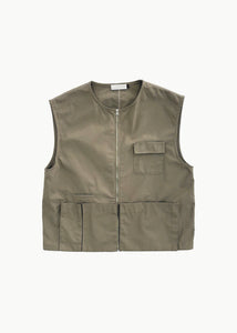 pocket vest, khaki