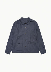 linen pocket jacket, blue