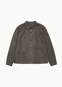linen pocket jacket, brown