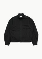 raglan cotton zip jumper, black - Image 1