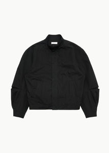 raglan cotton zip jumper, black