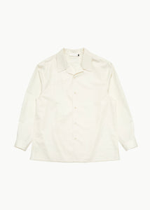 open collar shirt, ivory