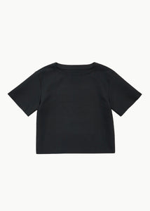 oversized boat neck top, black
