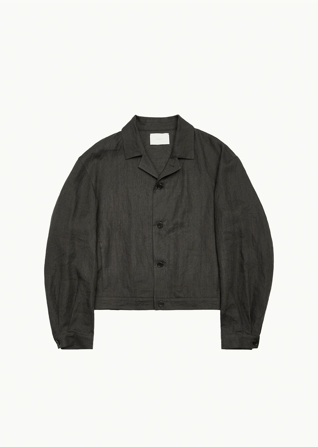 linen crop jacket, khaki brown