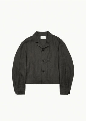 linen crop jacket, khaki brown