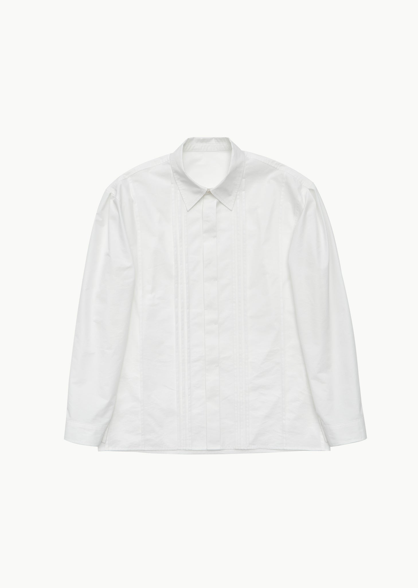 pleated shirt, white