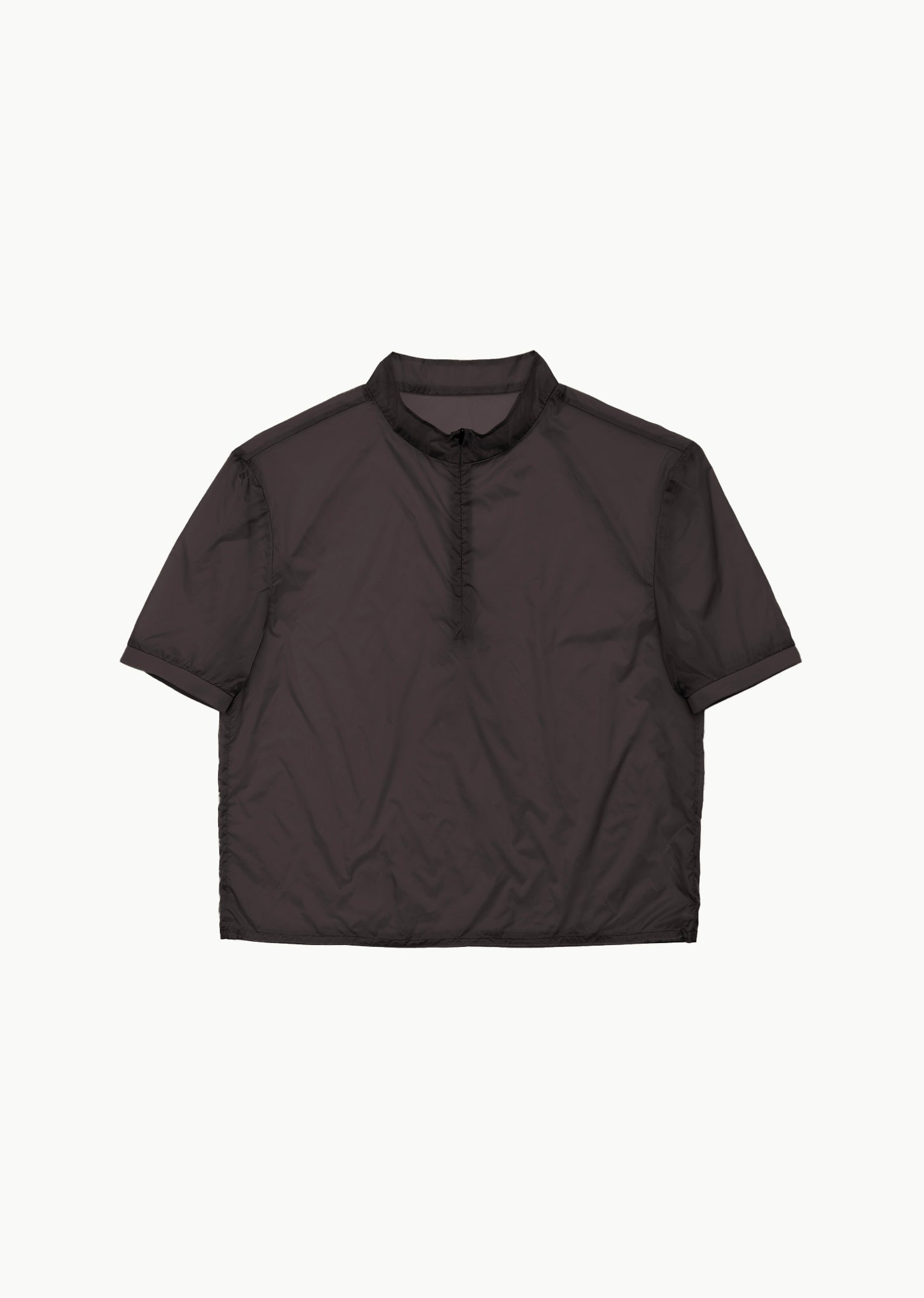 men's sheer layered half top, brown