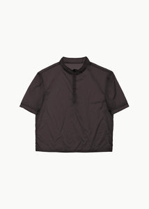men's sheer layered half top, brown