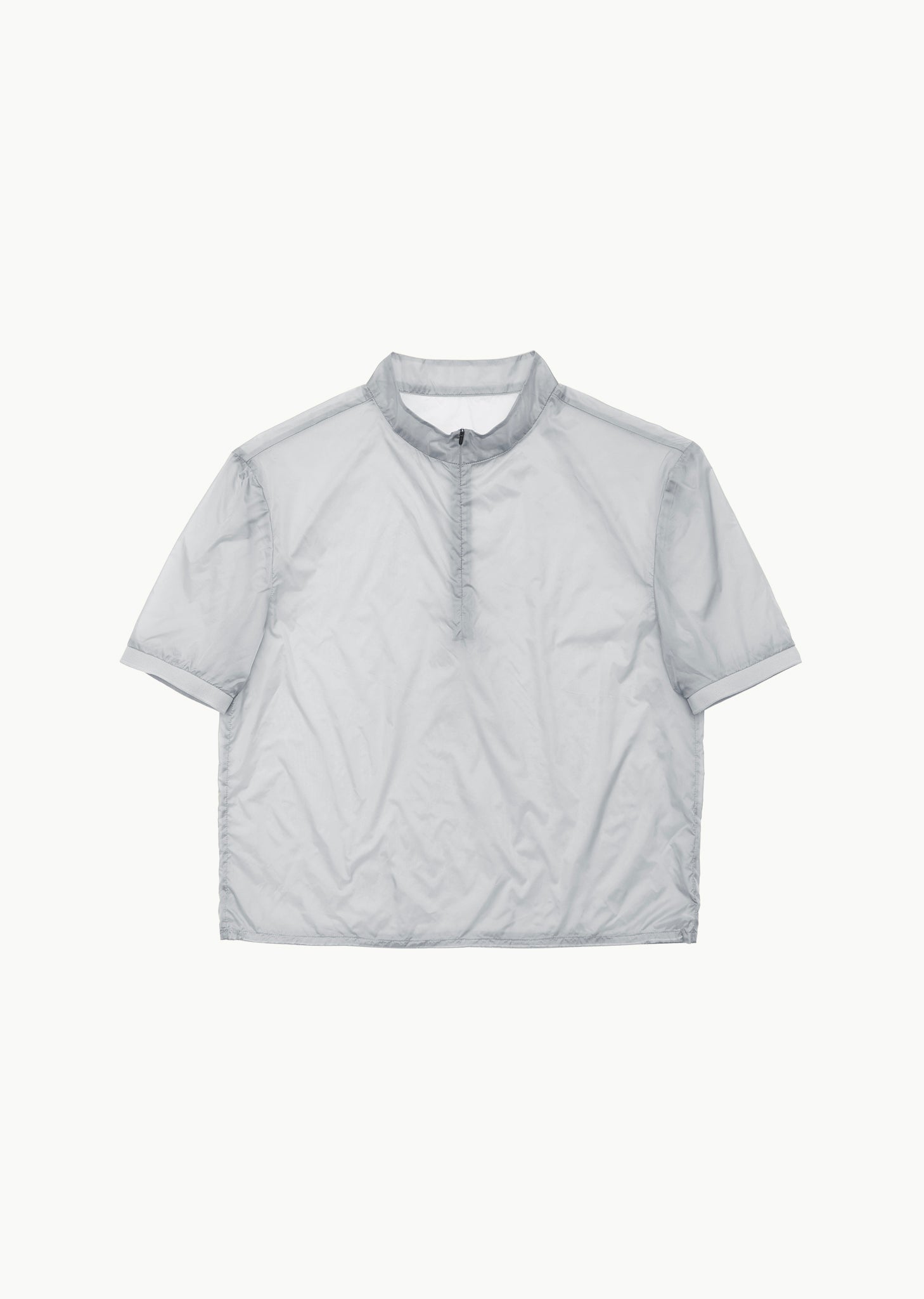 men's sheer layered half top, grey