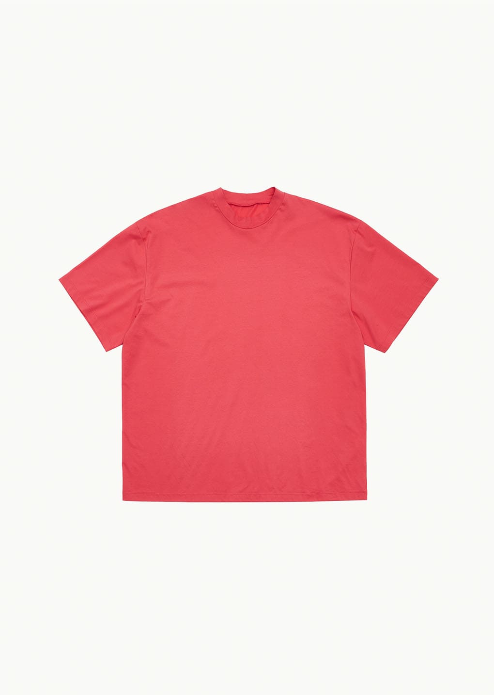 mock neck t-shirt, red