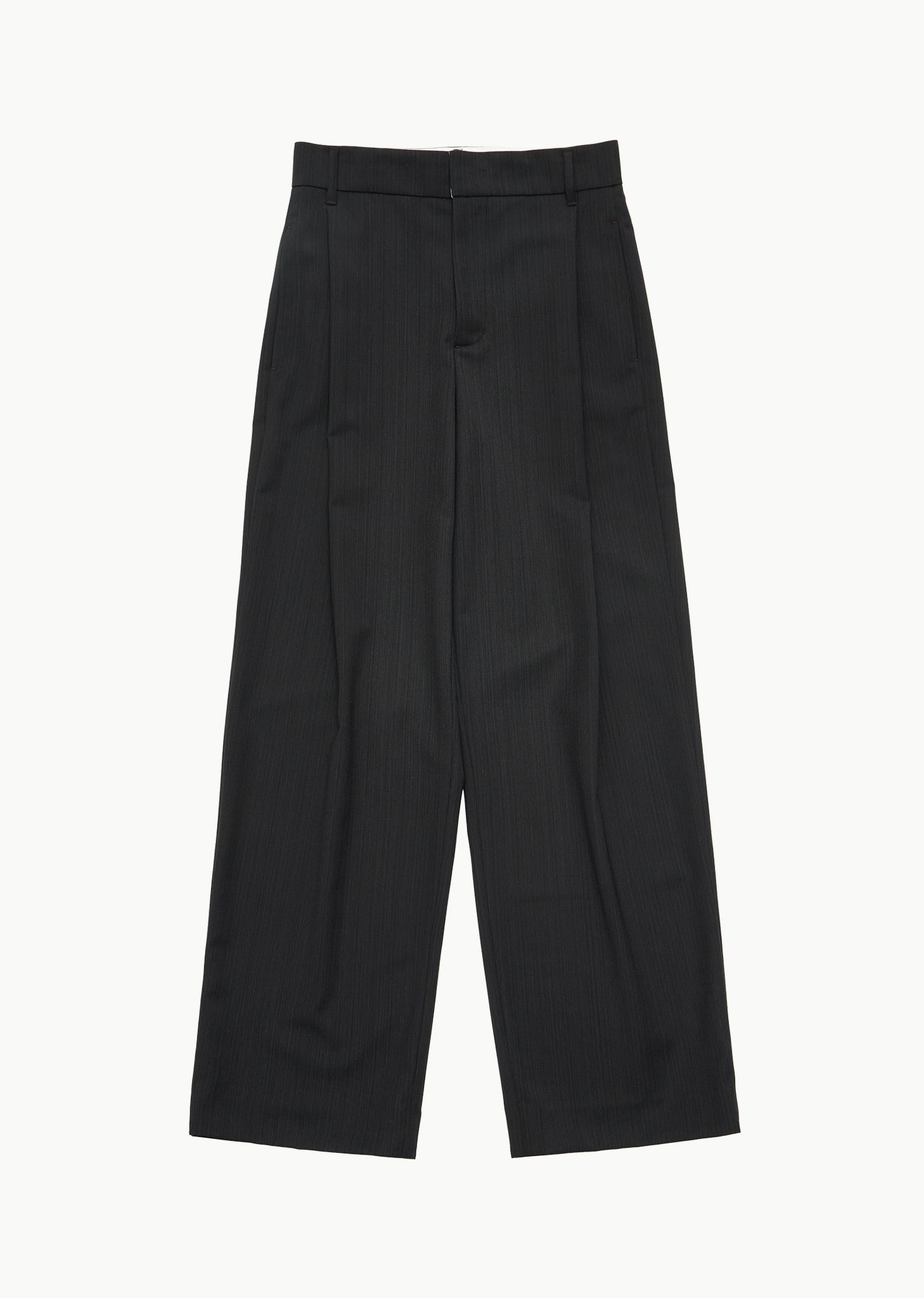 wool stripe martine pants, black