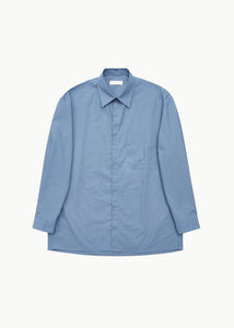 square pocket oversized shirt, blue