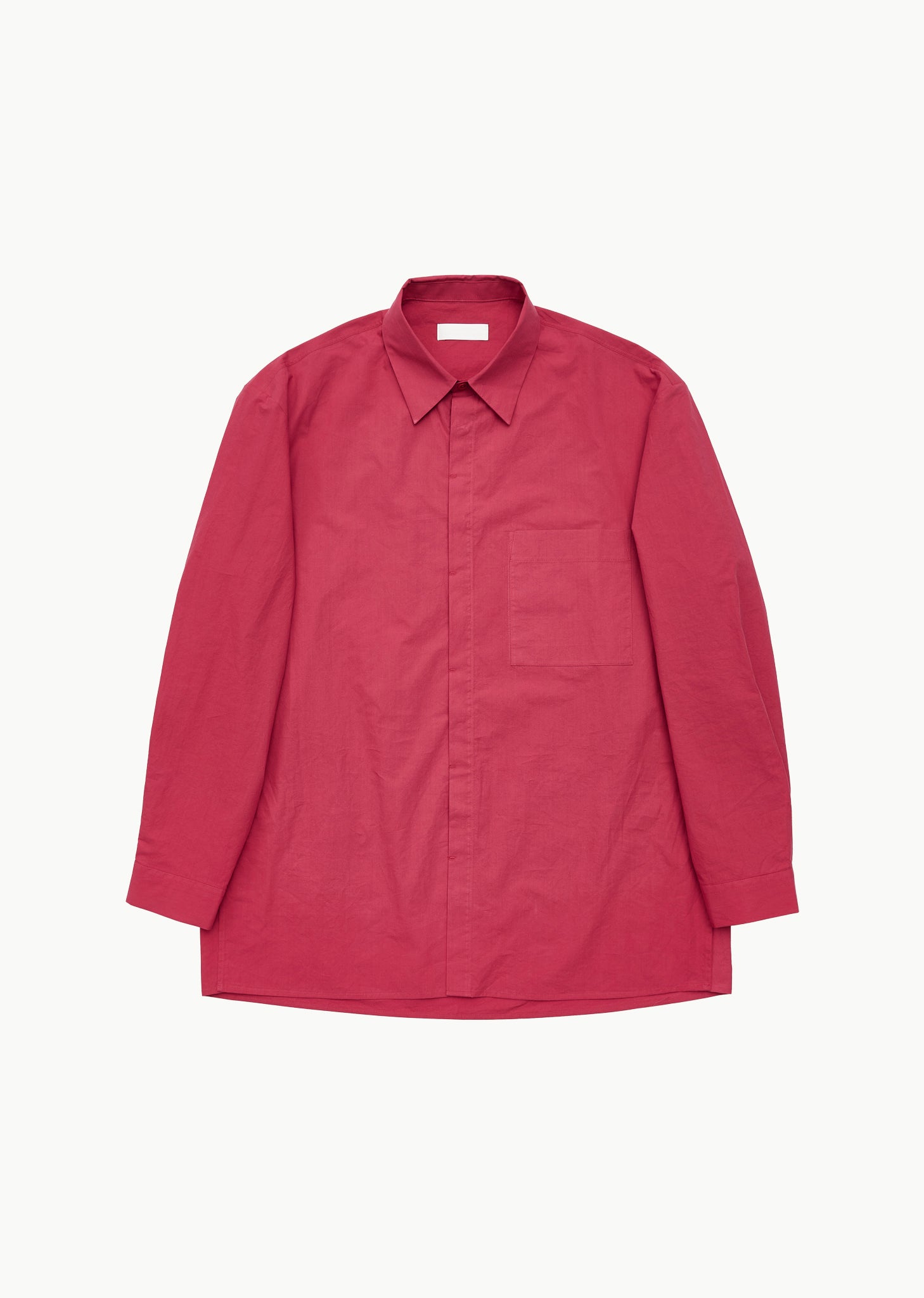 square pocket oversized shirt, red