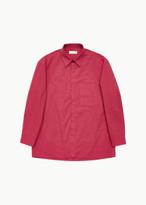 square pocket oversized shirt, red