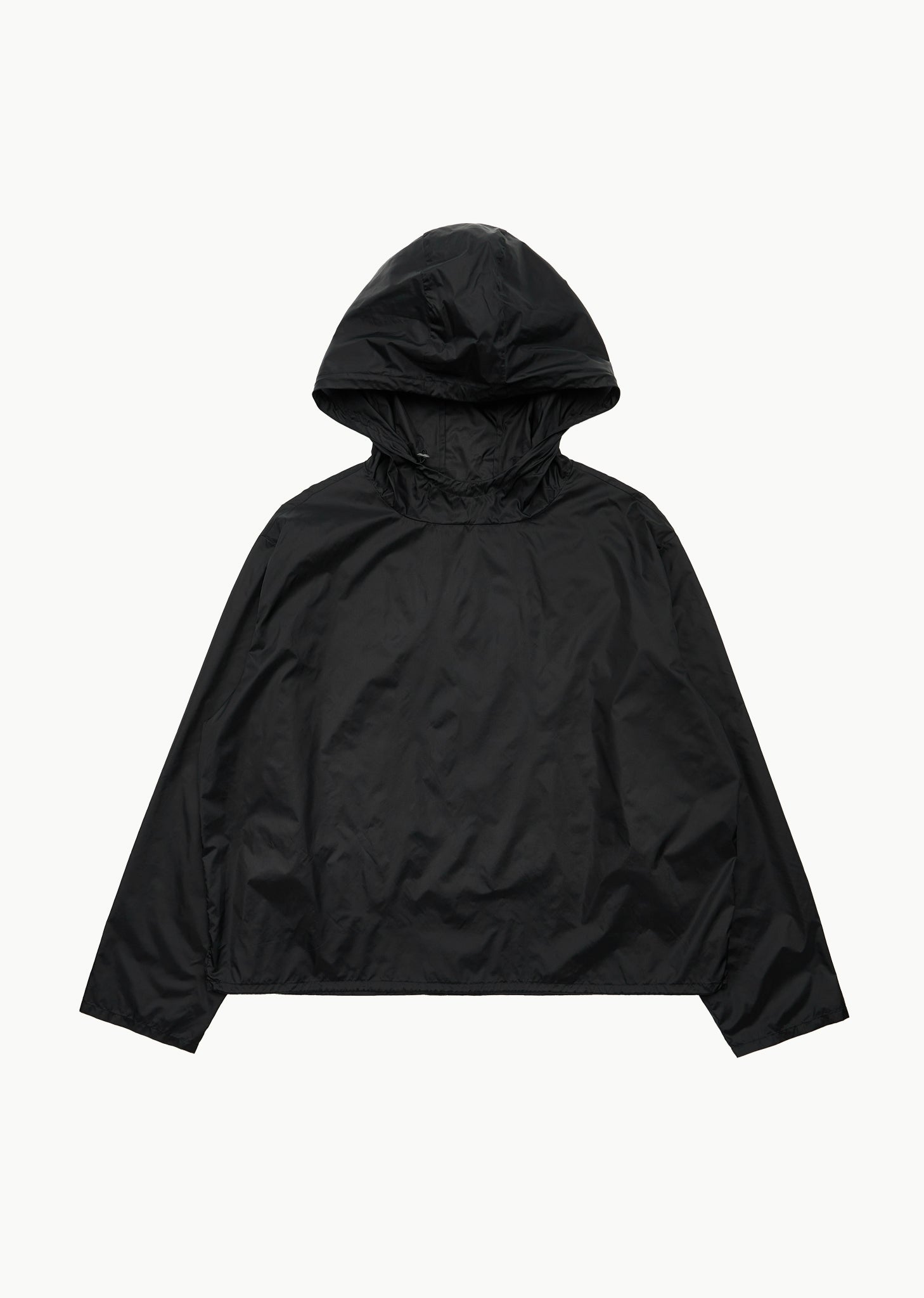 sheer hoodie anorak, black