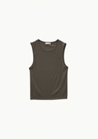 round neck sleeveless top, brown - Image 1