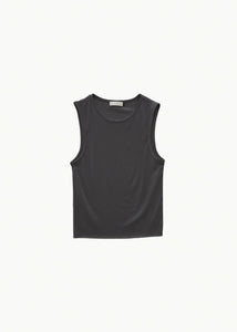 round neck sleeveless top, charcoal
