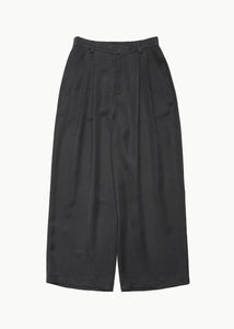 men's cupro two tuck wide pants, black