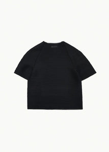 men's pleats raglan top, black