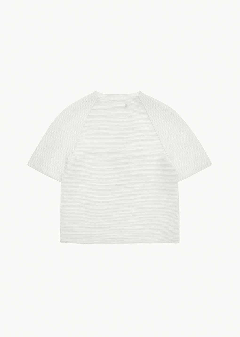 men's pleats raglan top, white