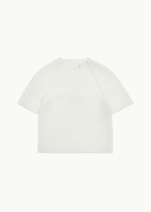 men's pleats raglan top, white
