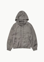 cupro hood zip up jumper, khaki - Image 1