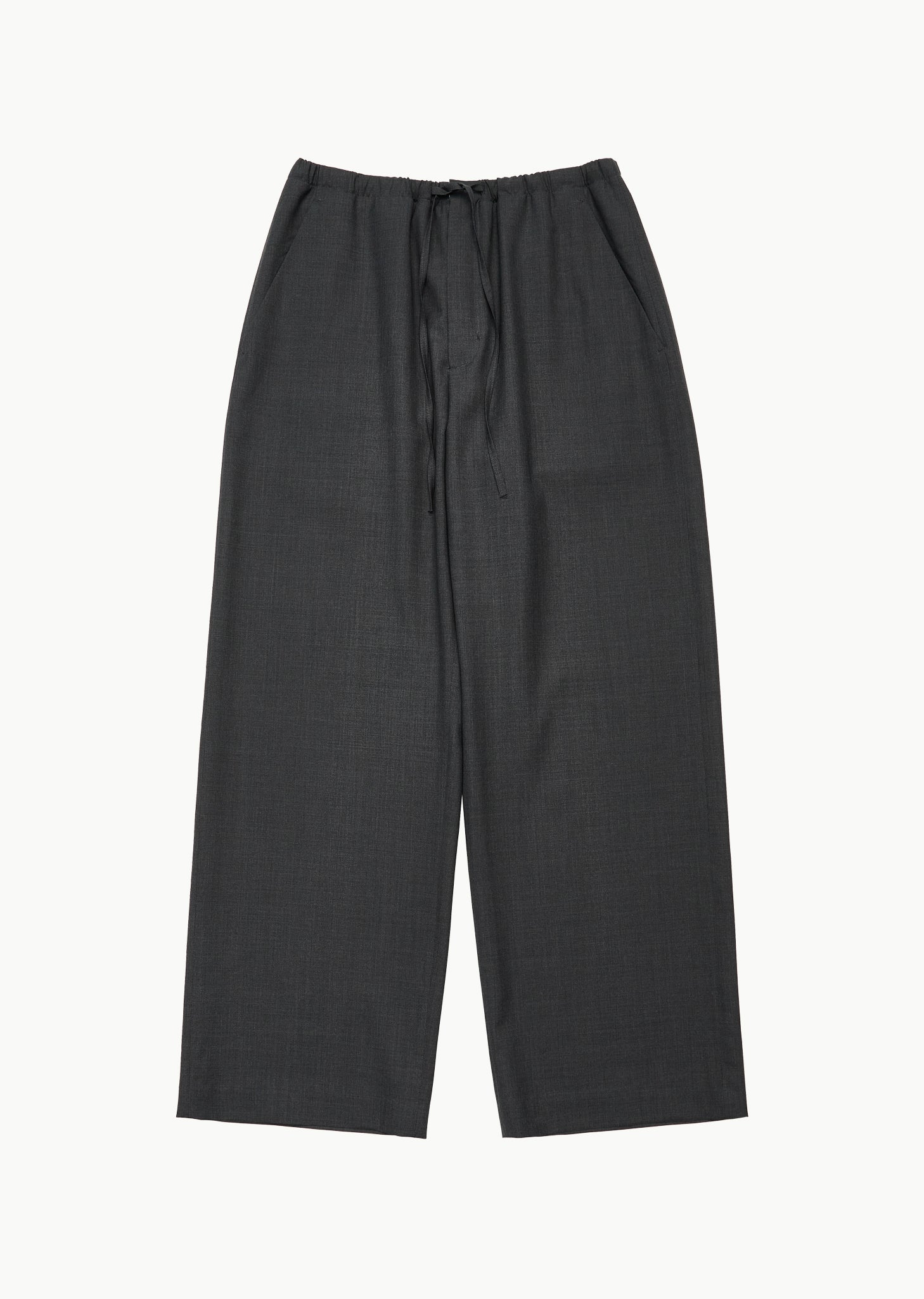 men's wool banding pants, grey