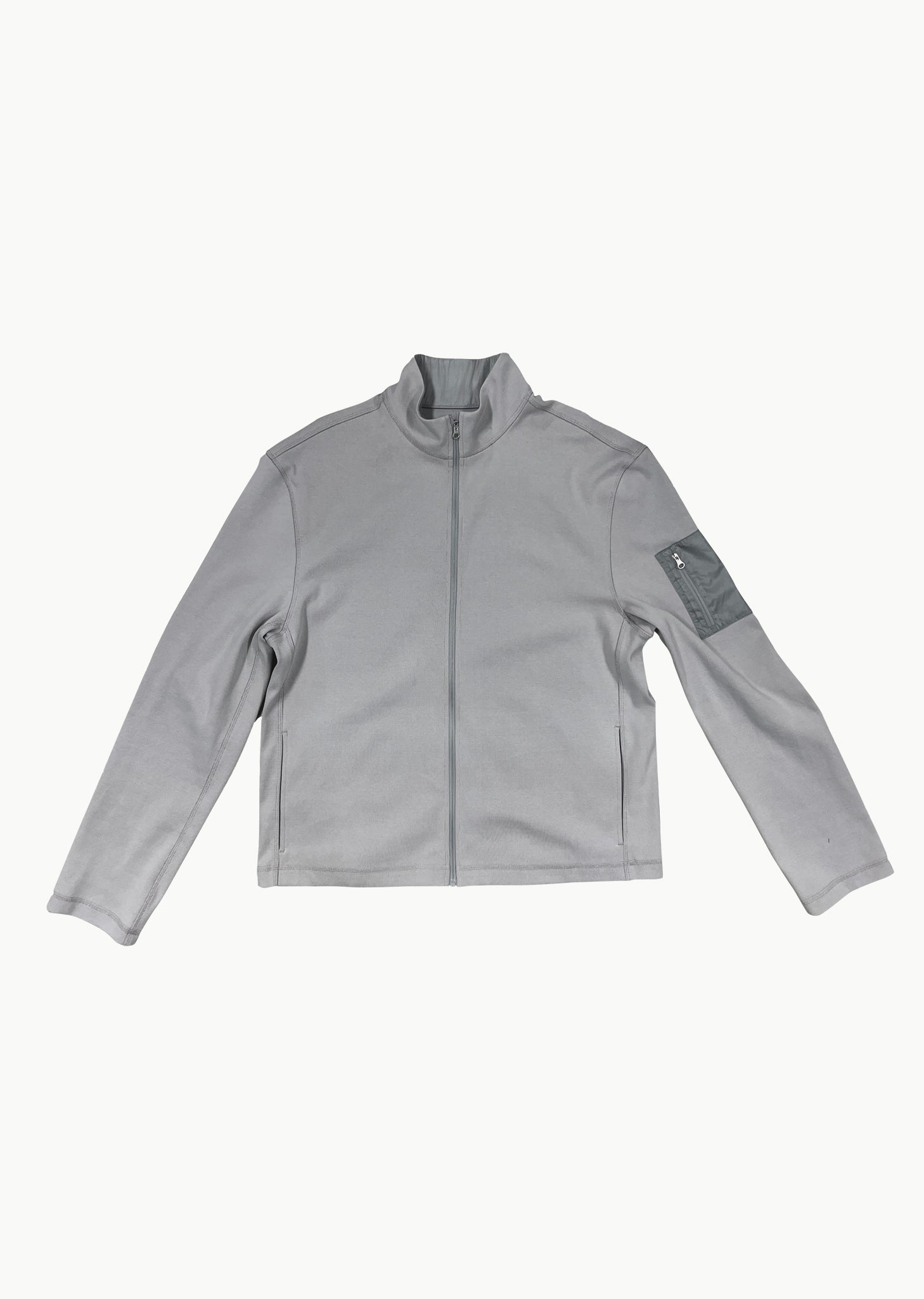 slim fit zip up jumper, grey