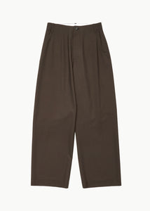 wool wide pants, khaki