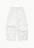 drawstring wide fatigue pants, white - Image 1