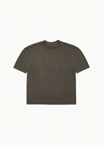 mock neck raglan t-shirt, brown