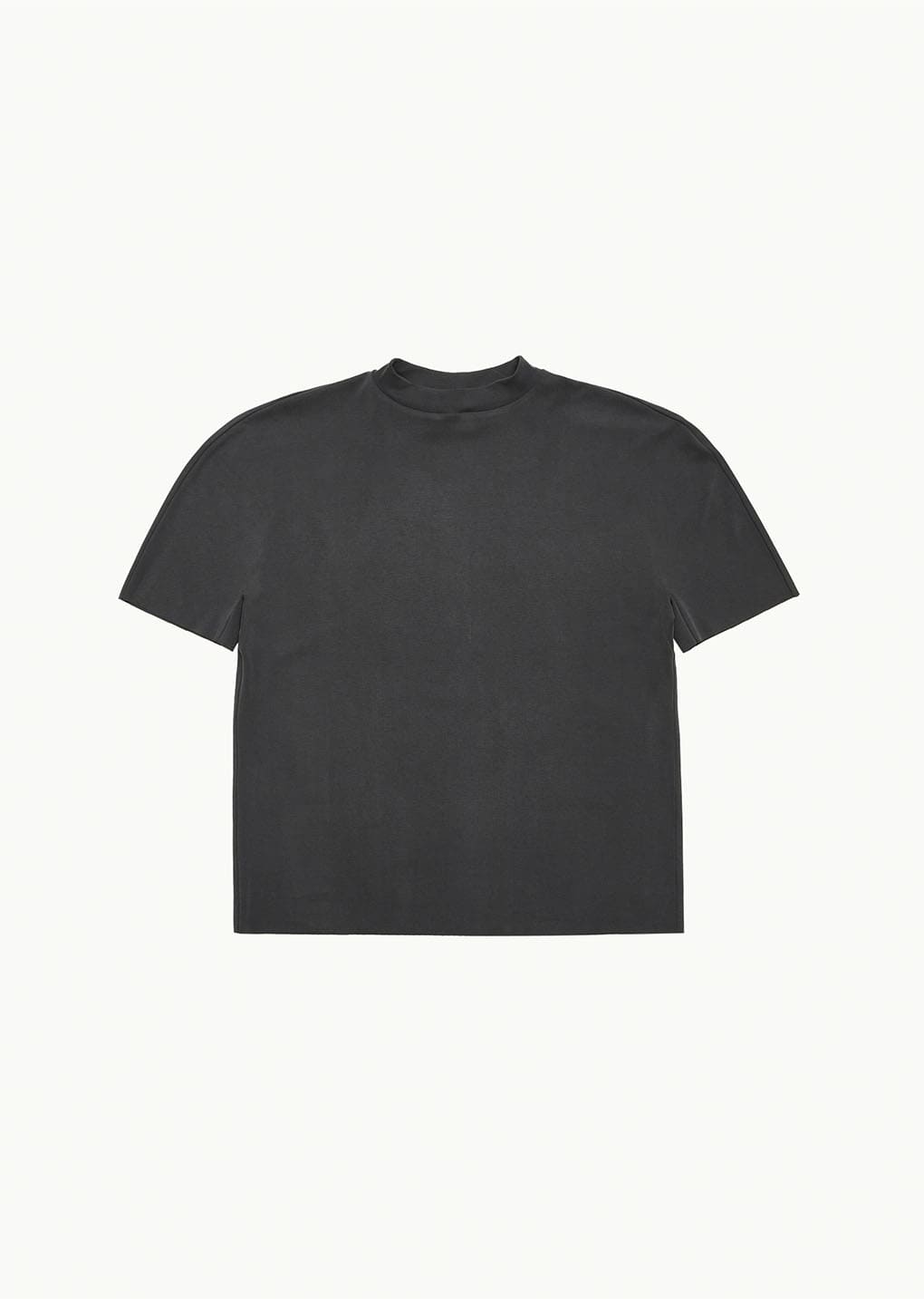 mock neck raglan t-shirt, charcoal