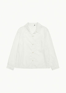 cotton nylon pocket shirt, white