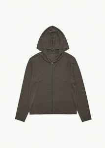 jersey hooded jumper, brown
