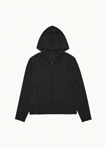 jersey hooded jumper, charcoal