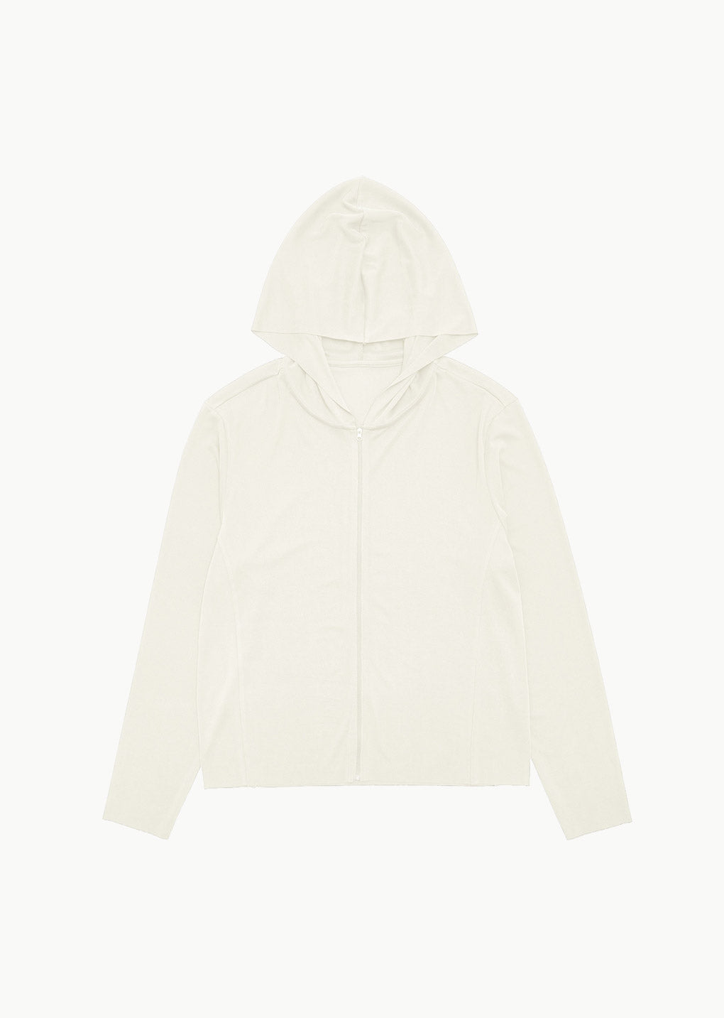 jersey hooded jumper, ivory
