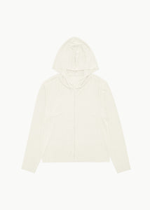 jersey hooded jumper, ivory