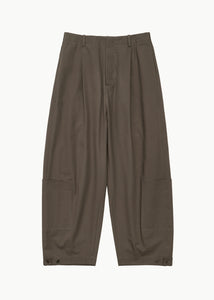 pocket banding pants, brown
